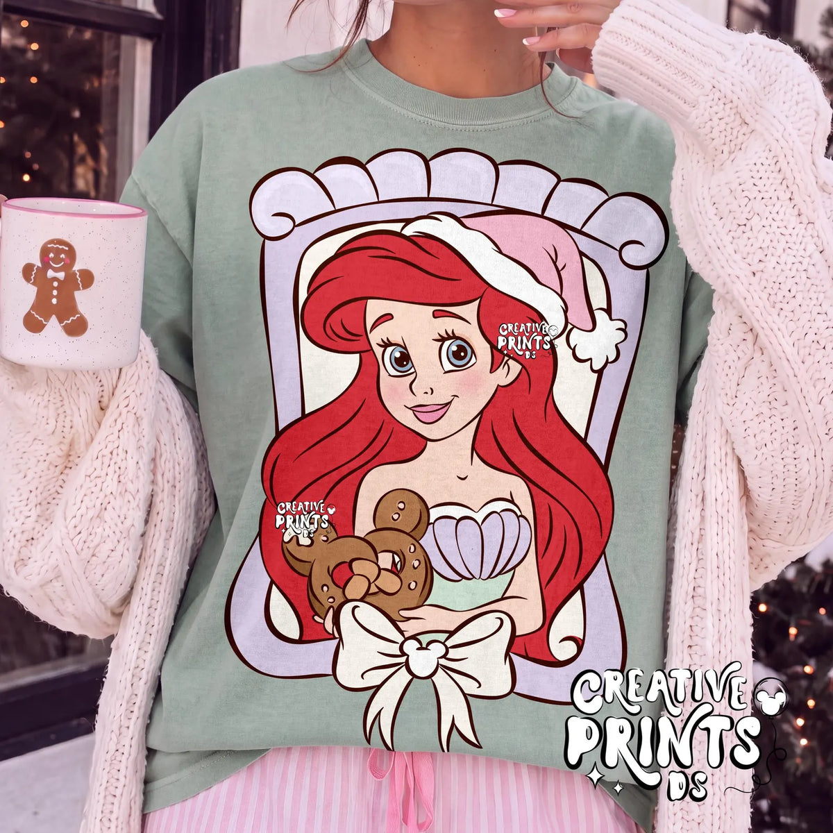 Framed Mermaid Princess & Gingerbread Cookie PNG