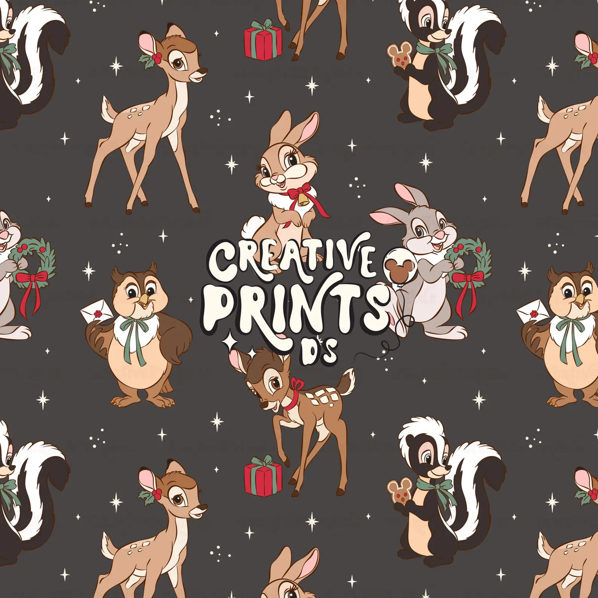Winter Woodland Friends Seamless Pattern Files