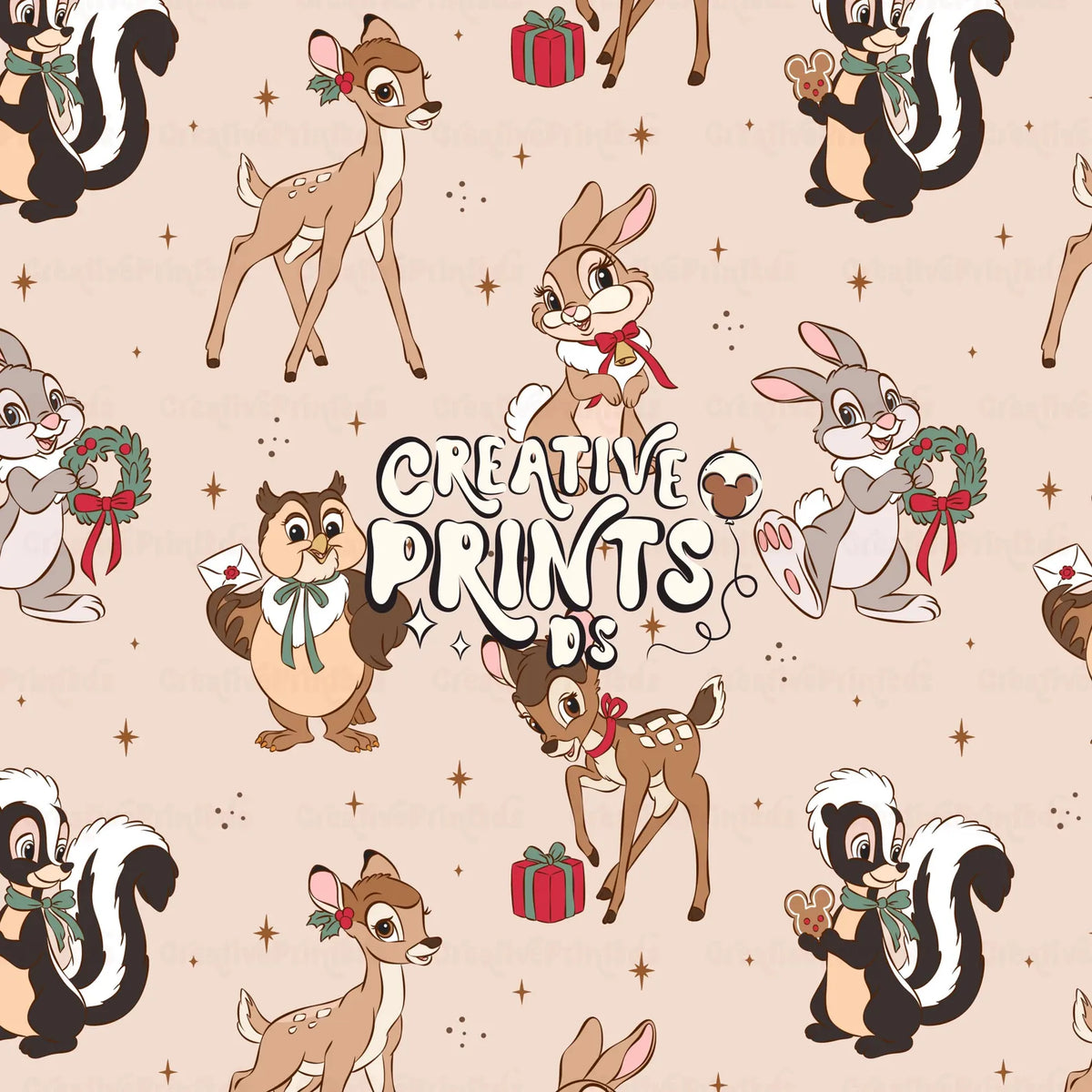 Winter Woodland Friends Seamless Pattern Files