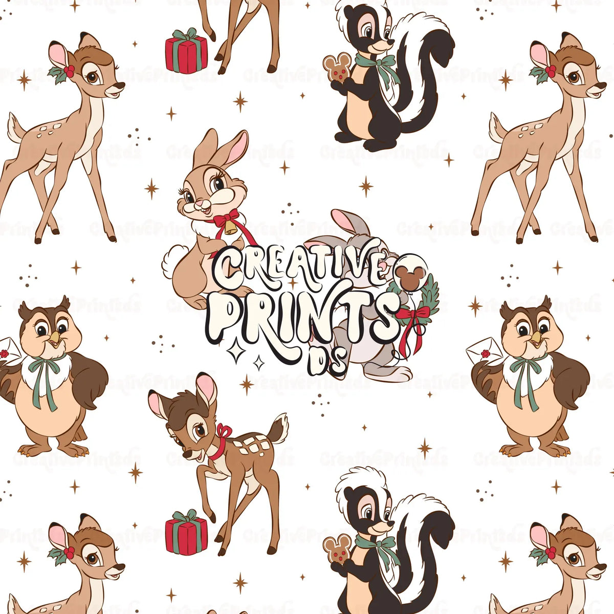 Winter Woodland Friends Seamless Pattern Files