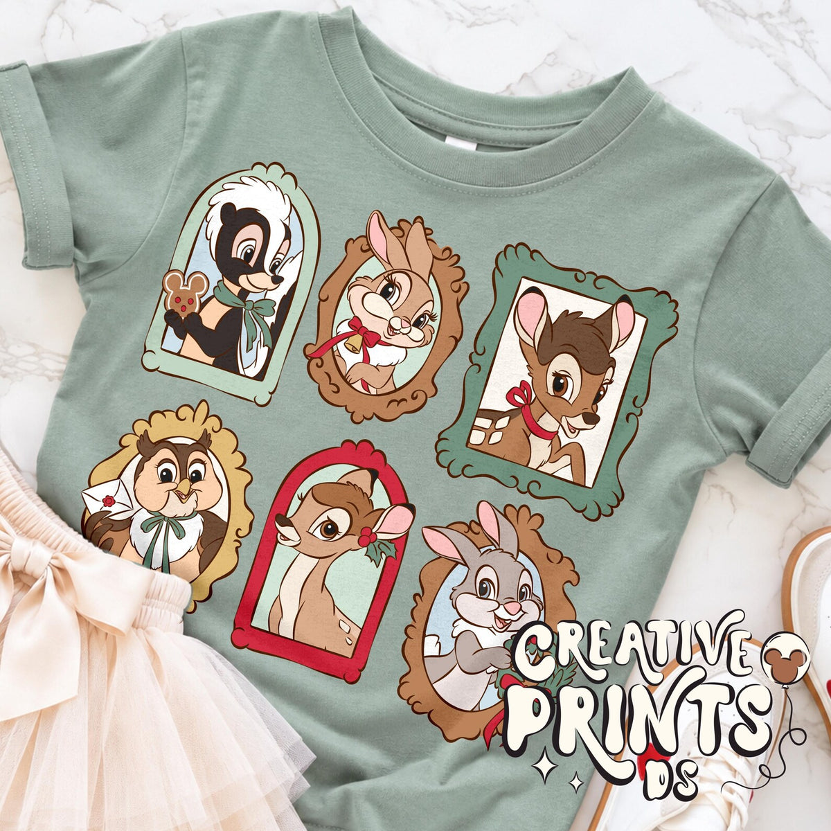 Framed Woodland Friends Christmas PNG
