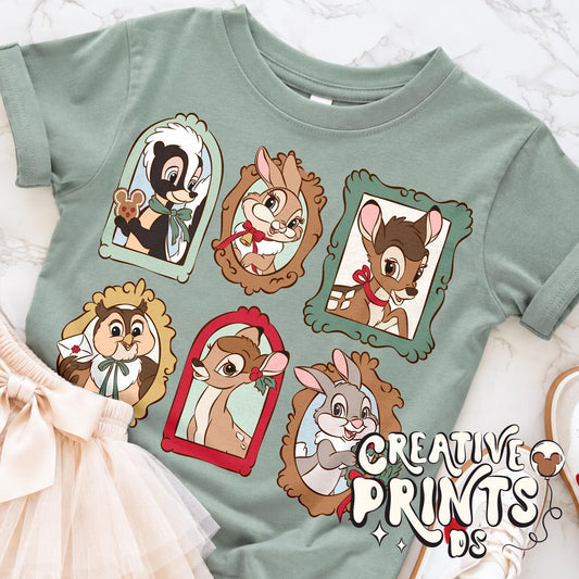 Framed Woodland Friends Christmas PNG