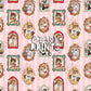 Framed Woodland Friends Seamless Pattern Files - Stripes Version