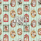 Framed Woodland Friends Seamless Pattern Files - Stripes Version