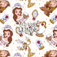 Enchanted Princess Christmas Seamless Pattern Files - Stripes Version
