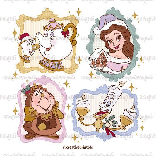 Framed Princess Christmas PNGs