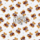 Christmas Bear Light Blue Stripes Seamless Pattern