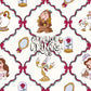 Enchanted Princess Christmas Seamless Pattern Files - Garland Harlequin